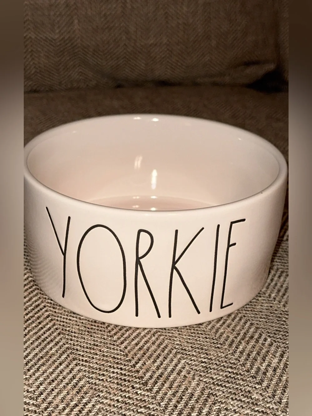 Rae Dunn 6” White Ceramic Round Pet/Dog ‘YORKIE’ Food Water Bowl Dish VHTF
